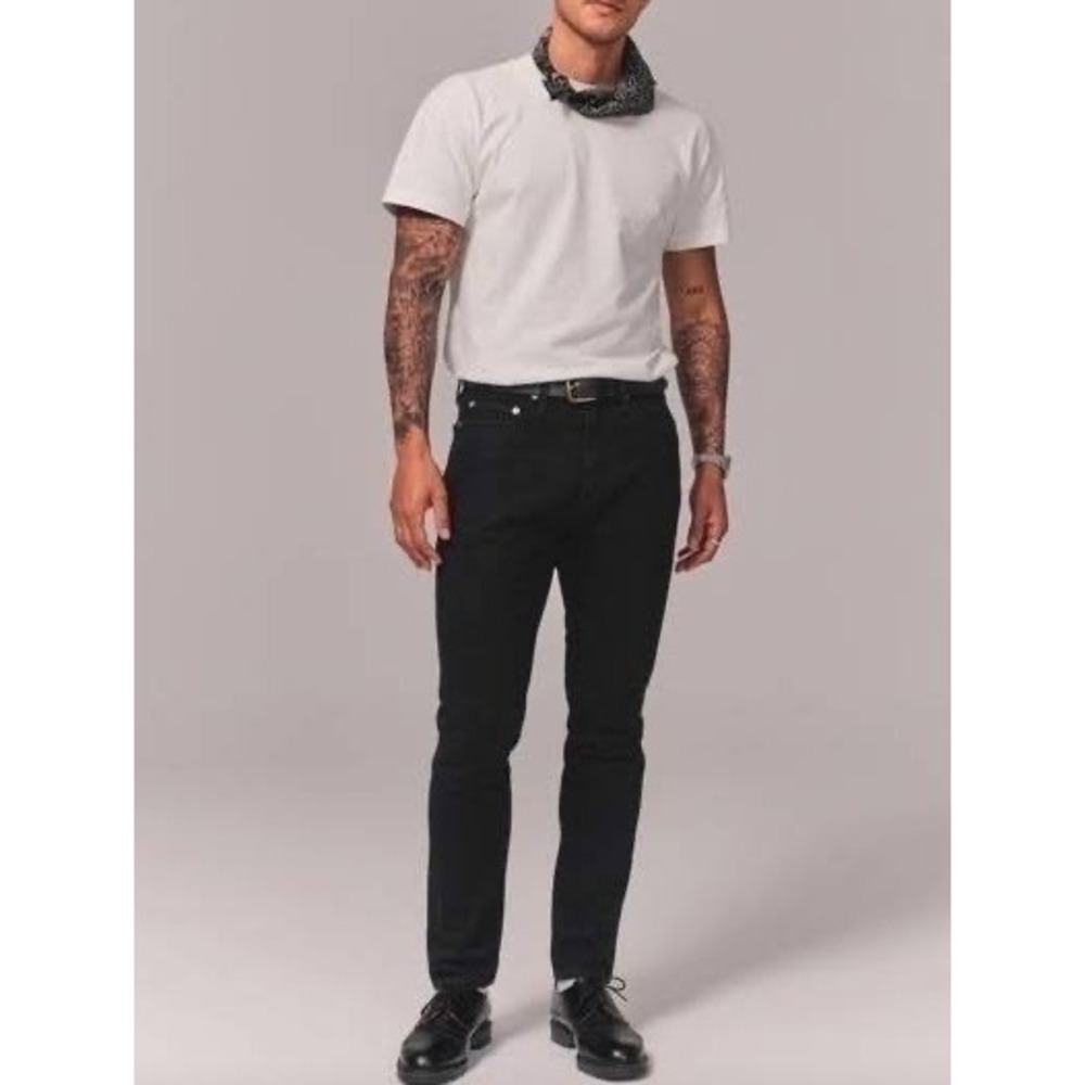 Abercrombie & Fitch Mens Athletic Slim Signature Stretch Black Jeans 32x32